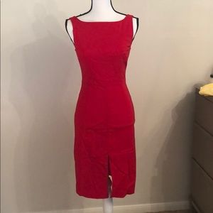 Red pencil dress
